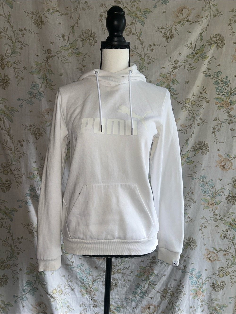 Puma White Womens Zip-Up Hoodie with Subtle Logo